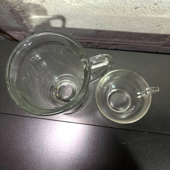 Vintage Glass Mug & Teacup Set 2 Piece - Picture 4 of 5